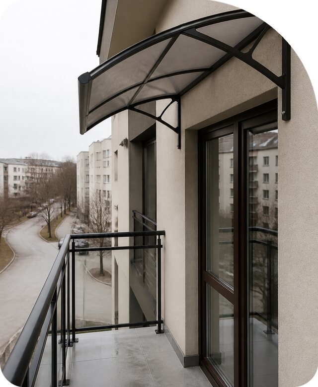 Козырек на балкон под ключ в Шуе от 25186 р. | РадиДОМА-Шуя